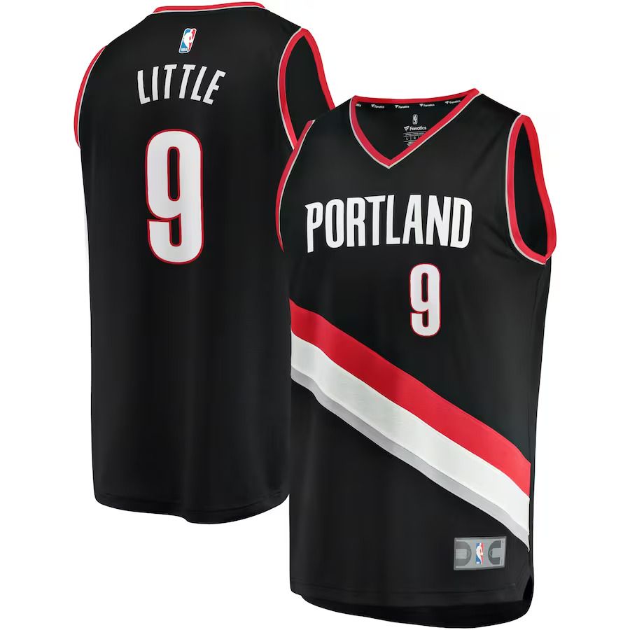 Men Portland Trail Blazers #9 Nassir Little Fanatics Branded Black Fast Break Player NBA Jersey->youth nba jersey->Youth Jersey